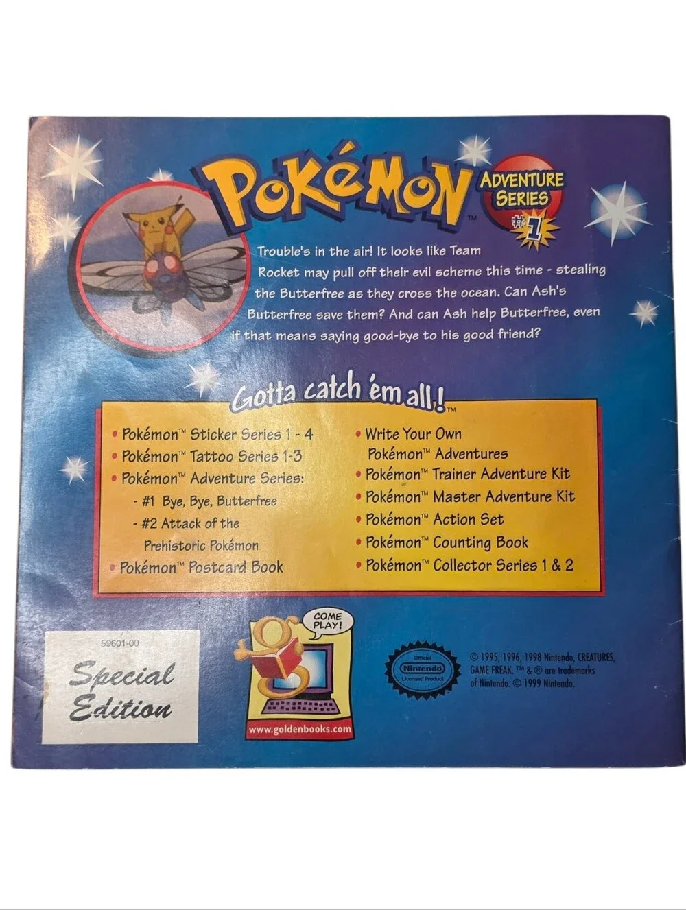 Pokemon Adventures Series #1 Bye Bye Butterfree Vintage Golden Books Paperback